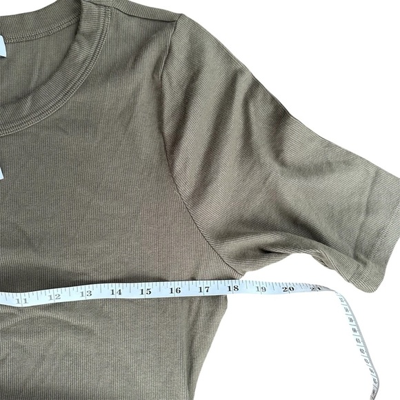 Michael Stars NWT Mona Ruched Side Dress Ultra Ribbed Dolma Green 2X Knee Length - Picture 5 of 9